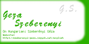 geza szeberenyi business card