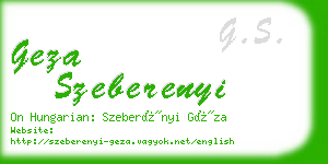 geza szeberenyi business card